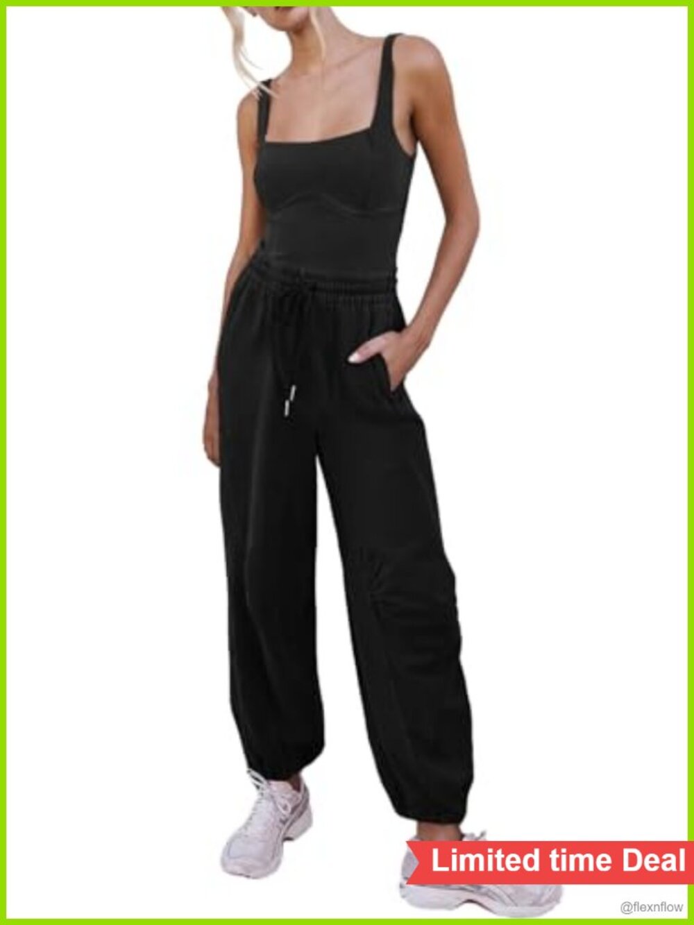 Sleeveless Square Neck Jumpsuit with Pockets